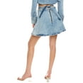 thumbnail image 2 of LE JEAN womens  Rosa Tie Flare Skirt, s, Blue, 2 of 3