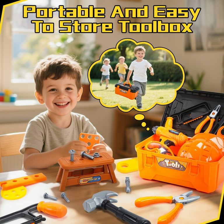 JoyStone 42-Piece Kids Tool Set with Toolbox and Drill photo 2