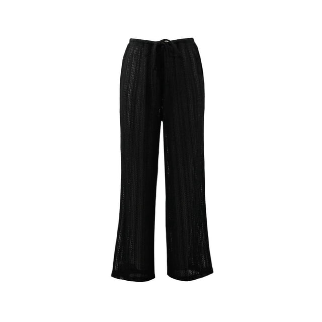Ropa Playa Ocean Pacific para Mujer Pantalón Crochet Elástico Cintas Cintura Negro Talla G