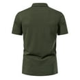 thumbnail image 4 of IYTR Mens Turndown Drawstring Pullover Workout Shirts Tee Summer Solid Color Slim Fitness Sports Shirts Tops Army Green XL, 4 of 7