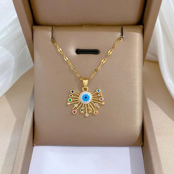 Collar de trébol de la suerte para mujer, colgante de flor de ópalo de acero inoxidable, collares de Color dorado, joyería de boda de moda, regalo 2023