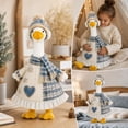 thumbnail image 6 of 23 Inch Porch Goose Outfit Winter Knit Dress with Blue Plaid Beanie and Scarf for Outdoor Christmas Holiday Front Porch Decoration, 6 of 7
