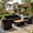 Black, variant on Patio Furniture Set 1 Piece - All-Weather - Rattan Wicker Outdoor Patio Conversation Set, Modular Sectional Sofa for Backyard, Garden, Patio, Poolside