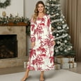 thumbnail image 4 of DISNIMO Women's Long Sleeve Nightgown Palm Tree Print Full Length Sleepwear Long Pajama Dress V Neck Night Gowns Comfy Breathable Sleep Shirts, XL, 4 of 8