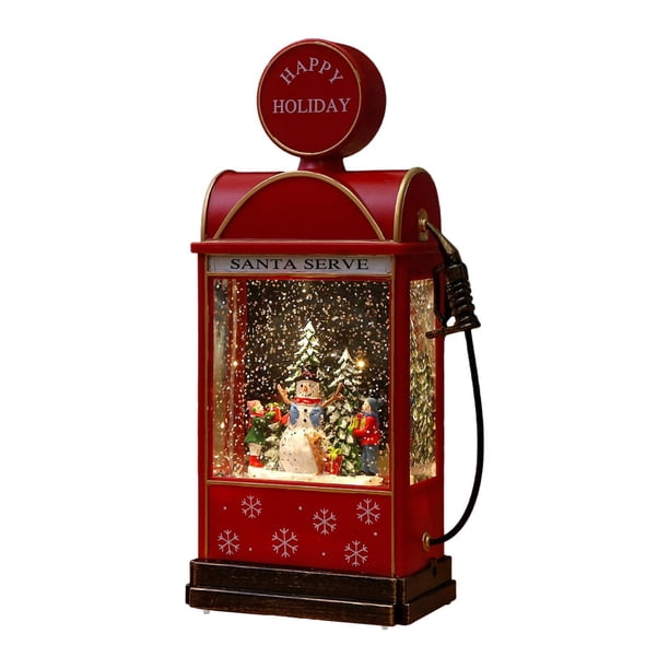 Bola de nieve navideña, linterna, caja musical, escritorio iluminado, novedad navideña Niño muñeco de nieve