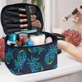 thumbnail image 5 of HELLHERO Portable Makeup Cosmetic Bag Organizer with Brush Slots Lightweight Large Capacity Polyester Women Gifts Perfect For Travel And Daily Use, Pineapple Pattern Design, 5 of 6