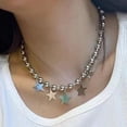 thumbnail image 4 of XISAOK Exaggerated Big Round Bead Five-pointed Star Necklace Niche Sweet Neck Chain, 4 of 12