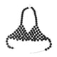 thumbnail image 2 of Tops cortos con lentejuelas, camiseta sin mangas con cuello halter, sujetador con lentejuelas, disfraz para mujer Largo 90cm a 105cm, 2 of 8