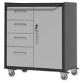 thumbnail image 3 of Tcbosik Metal Storage Cabinet on Wheels, Rolling Garage Storage Cabinet, Lockable Tool Cabinet with 4 Drawers for Home Office, Black & Gray, 3 of 9