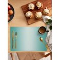 Gehucoxee Turquoise Ombre Placemats for Dining Table Set of 4 Linen