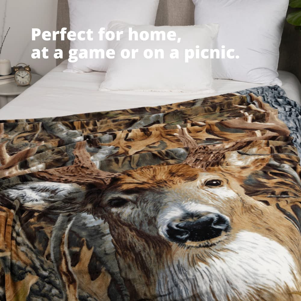 Dawhud Direct Superweiche Wolf-Plüschdecke – Queen Size (ca. 190 X 229 Cm), 100 % Polyester, Kuschelweich Für Couch, Bett & Camping