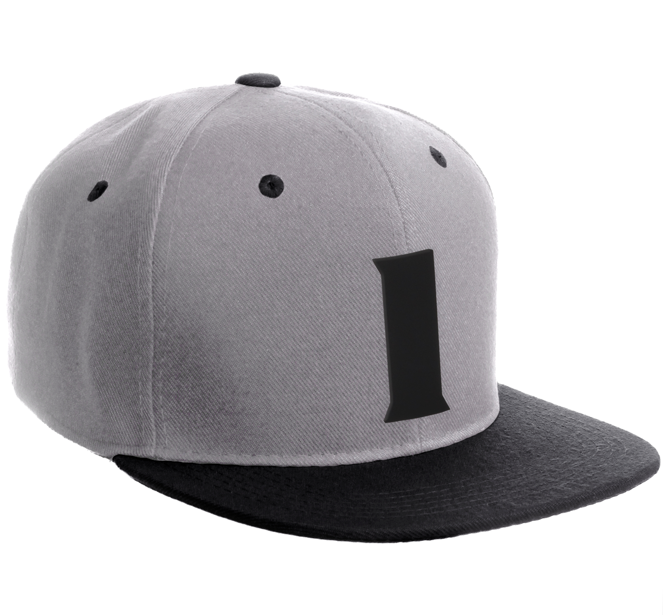 CHOK.LIDS Two Tone Snapback Hat - Heather Grey & Red Flat Bill Adjustable Baseball Cap
