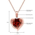 thumbnail image 4 of Gem Stone King 18K Rose Gold Plated Silver Red Garnet and White Moissanite Heart Shape Pendant Necklace for Women (2.02 Cttw, Heart 8MM, Gemstone January Birthstone, with 18 inch Chain), 4 of 4