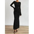 thumbnail image 3 of PRETTYGARDEN Women's Floral Bodycon Maxi Dress Fall Elegant Mesh Long Sleeve Formal Wedding Guest Cocktail Dresses, 3 of 8