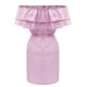 thumbnail image 3 of WILLBEST Vestido Portátil Para Mujer, Vestido Casual De Manga Corta A Rayas Con Hombros Descubiertos Y Mangas Con Volantes, Uso Diario, Vestido Básico Liso De Primavera Y Verano Con Collar, 3 of 3