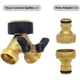 thumbnail image 2 of Conector en Y para manguera de entrada de agua LIUXGMXG latón 2 vías 1/2 pulgada, 2 of 4
