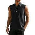 thumbnail image 2 of VBTAPA Solid Tank Tops for Men Sleeveless Collared T-shirt Lightweight Outdoor Sports Golf Polos Black XL, 2 of 5