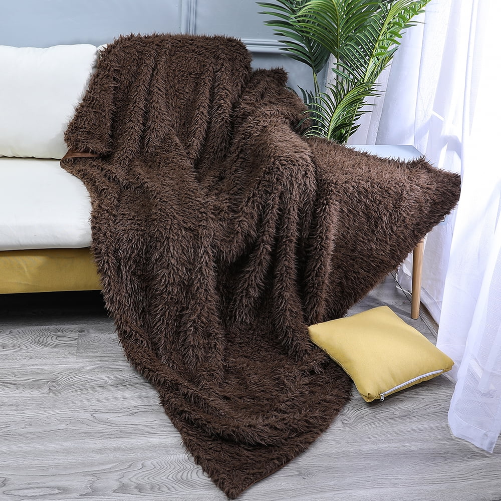 Long Fur Throw Blanket Faux Fluffy Blanket Micro Plush Super Soft Cozy