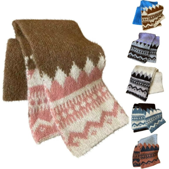 Holiday Gifts! Titcea Winter Scarf for Women Thicken Patchwork Print Shawls Wraps Windproof Warm Outdoor Cold Protection Scarves