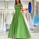 thumbnail image 5 of Vestido de satén con un solo hombro, vestido de noche, fiesta de cumpleaños, minifalda verde, abertura alta, mono sexy, 5 of 5