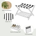 thumbnail image 6 of Algherohein 2 Piece Bamboo Folding Luggage Rack Suitcase Stand with Shelf for Guest Room,White, 6 of 8