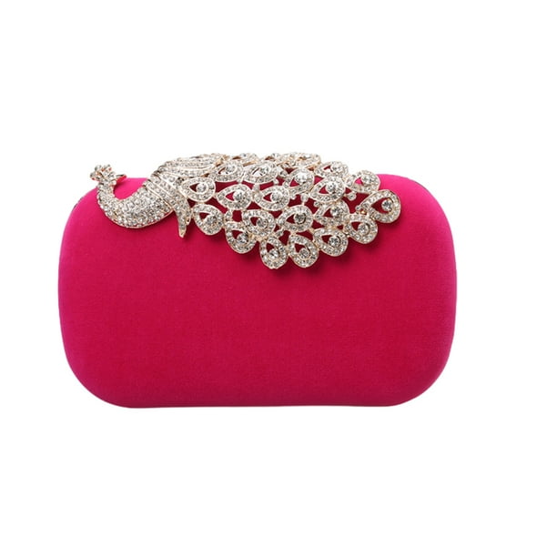 Qarigey Bolso de mano moderno y funcional para elegantes bolsos de noche para viajeros, bolso de mano, práctico, ligero y duradero Bolsas de mensajero y de hombro Rosa roja pavo real blanco