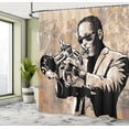 thumbnail image 5 of Ambesonne Beige Black Shower Curtain, Musician, 69"Wx75"L, Beige Black, 5 of 5