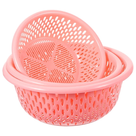 COMPUKAS Blue Plastic Kitchen Fruit Set, Multipurpose Drain Baskets, 3Pcs