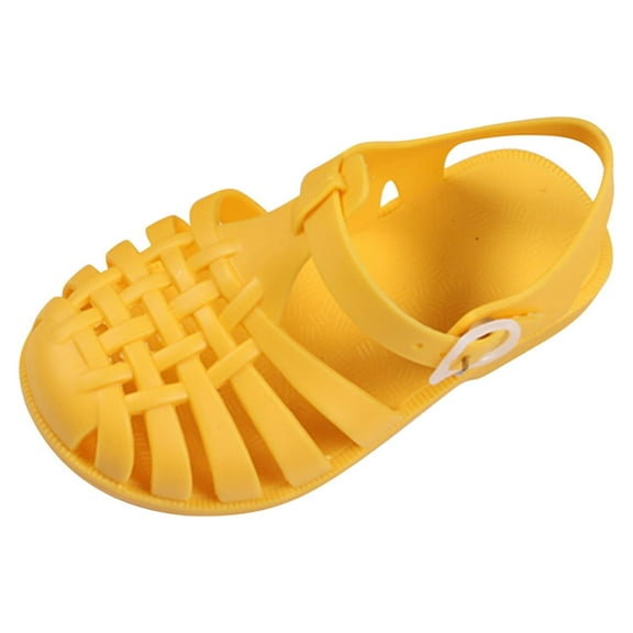 Odeerbi Girls Sandals Toddler Shoes Baby Boys Girls Cute Candy Colors Hollow Out Non-slip Soft Sole Beach Roman Sandals