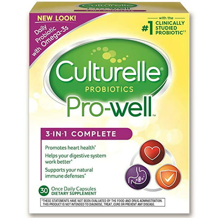 6 Pack Culturelle Probiotics Pro-Well 3-in-1 Complete Dietary Supplement - 30 CT