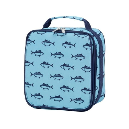 Insulated Water Resistant Lunch Bag - Finn Blue Fish, Easy to clean insulated lining By