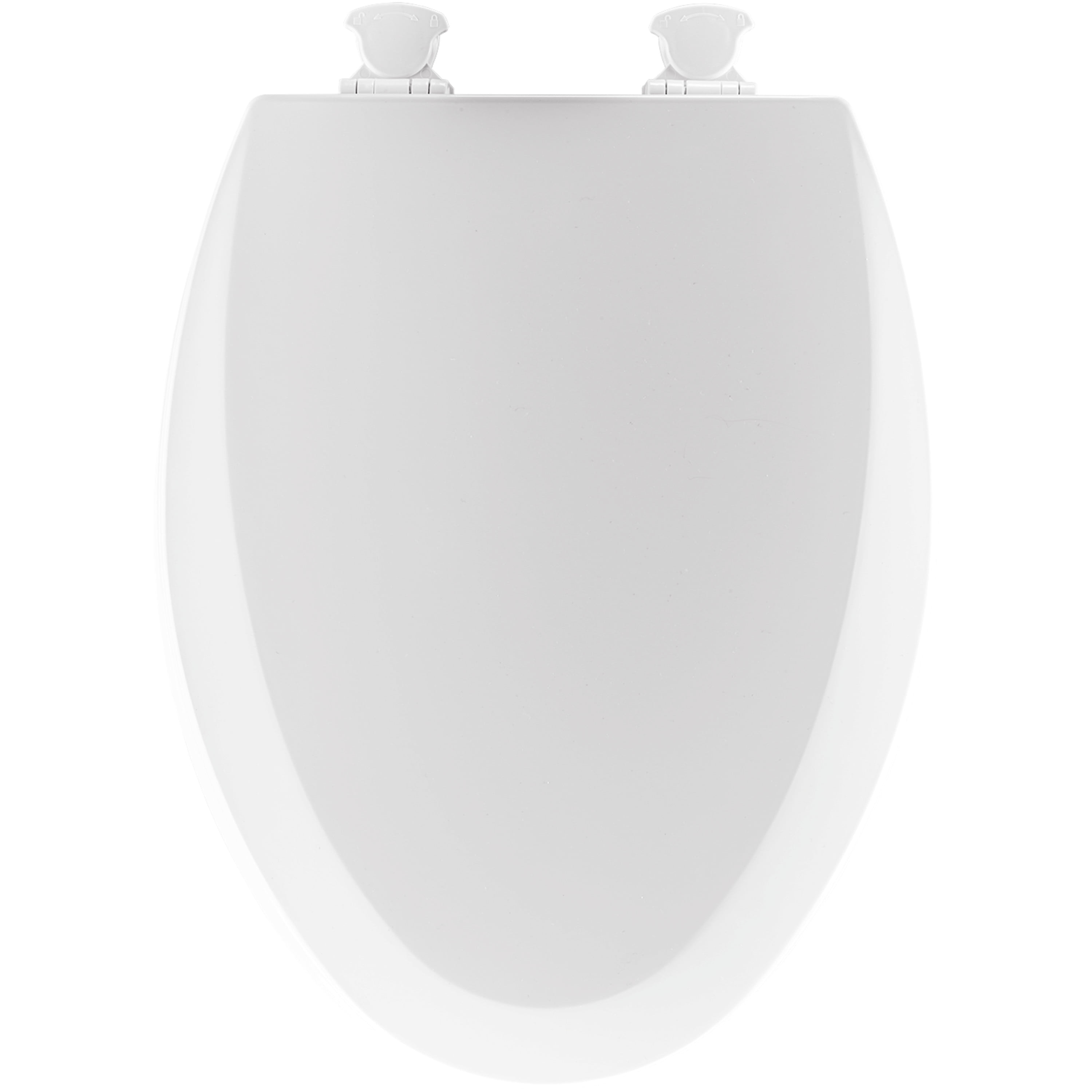 Mayfair Lift off Elongated Enameled Wood Open Front Toilet Seat in White