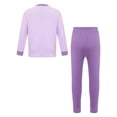 thumbnail image 4 of Jizyo Kids Boys Girls Long Johns Thermal Underwear Set Long Sleeve Rabbit Printed Crewneck T-Shirt and Elastic Waist Pants Purple 7-8, 4 of 7