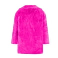 thumbnail image 6 of BLTIBY Women's Faux Fur Jacket 2024 Fall Winter Coats Solid Color Fleece Thicked Mid Length Long Sleeve Shaggy Warm Outerwear with Pockets Fashion Clothes Hot Pink XL, 6 of 7