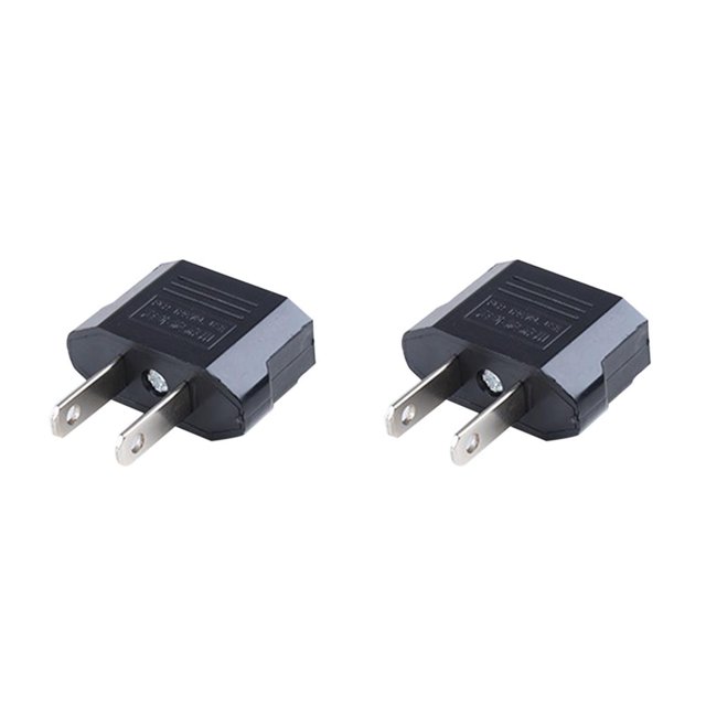 Toystoory Enchufe del Enchufe de conversión Enchufe del convertidor de corriente CA Adaptador de viaje móvil Adaptador de negro 2piezas