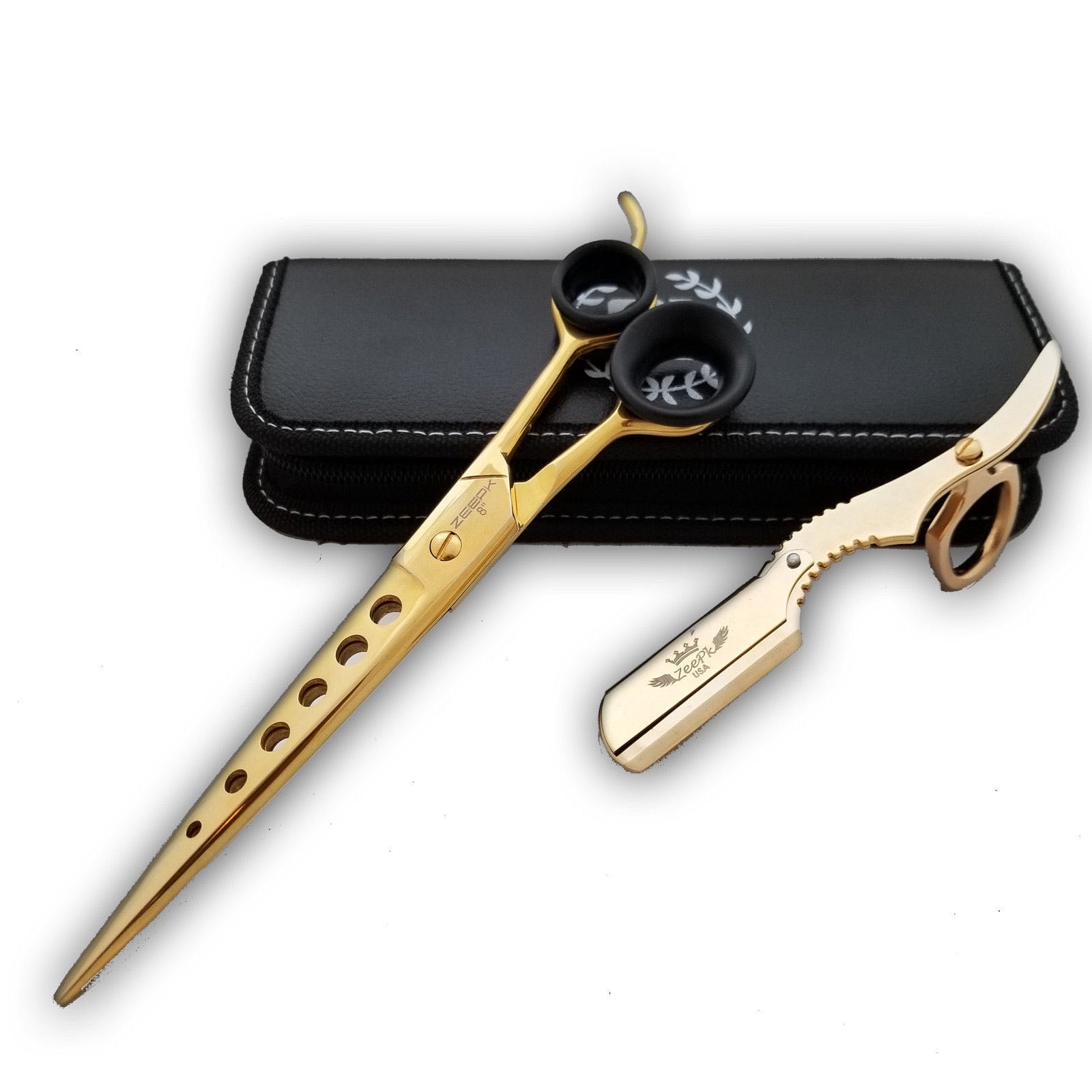 Classic Straight Edge Barber Razor Folding Shaving Knife+ 10 Blades TIJERAS