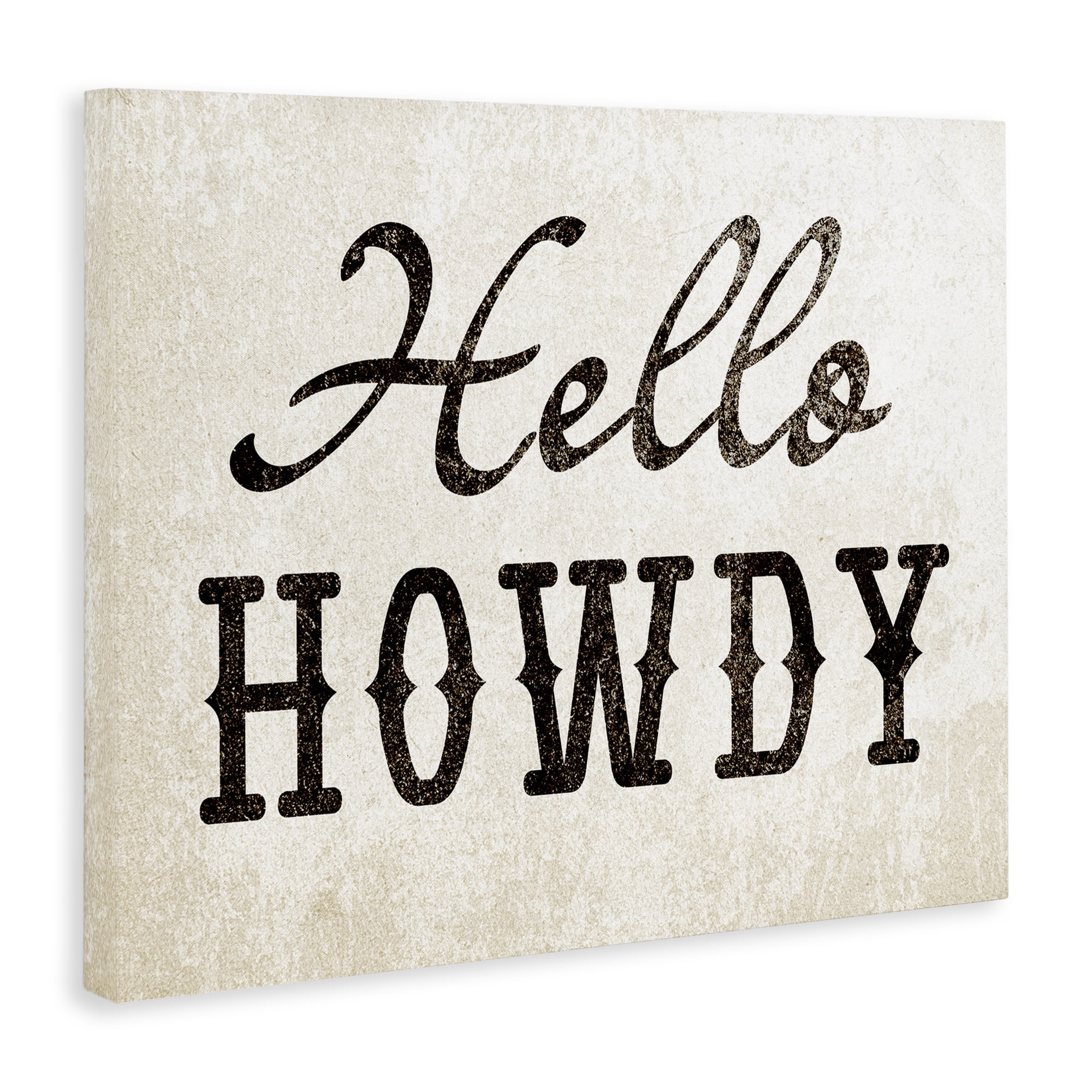 Stupell Industries Western Hellow Howdy Text & Numbers Painting Wrapped Canvas Art Print Wall Art, 48 x 36