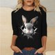 thumbnail image 1 of Xuyuer Ladies' Easter Print Round Neck Three Quarter Sleeve 3/4 Sleeve T-shirt Loose Tops Casual Loose Fit Crewneck T Shirts Tunic Tops, 1 of 5