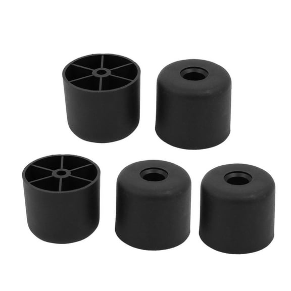 Unique Bargains 5Pcs 50mm Diameter 40mm Height Cabinet Sofa Leg Feet Black Plastic