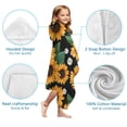 thumbnail image 7 of Black Orange White Flower Green Leaf Sunflower Pattern Hooded Bath Towel，60"x35" for Ages 3 To 12 Kids, Quick Dry Lightweight Soft Microfiber Hood Beach Towel Cover Up for Kids, 7 of 7