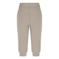thumbnail image 5 of RYRJJ Women's Sweatpants Capri Pants Solid Cropped Jogger Running Pants Lounge Loose Fit Drawstring Waist with Side Pockets(Khaki,L), 5 of 6