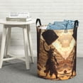 thumbnail image 5 of Laundry Basket, Egyptian Cat Pharaoh Magic Laundry Hamper Waterproof Laundry Bag Clothes Hamper Laundry Bin with Handles for Bedroom, Living Room, Kids Room, 5 of 6