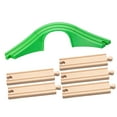 thumbnail image 5 of STARTIST Straight Wooden Tracks Expansion Railway Bridge Figurine Train Track Connectors for Woodland Table Activity Home Railroad Set Green, 5 of 8