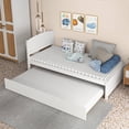 thumbnail image 5 of GETYES Rustic Wooden Frame Daybed with Durable Pop-Up Trundle, White, 5 of 6
