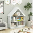 thumbnail image 4 of Costway Wooden Kids Dollhouse Bookshelf with Open Shelves Anti-toppling System Bookcase White, 4 of 10
