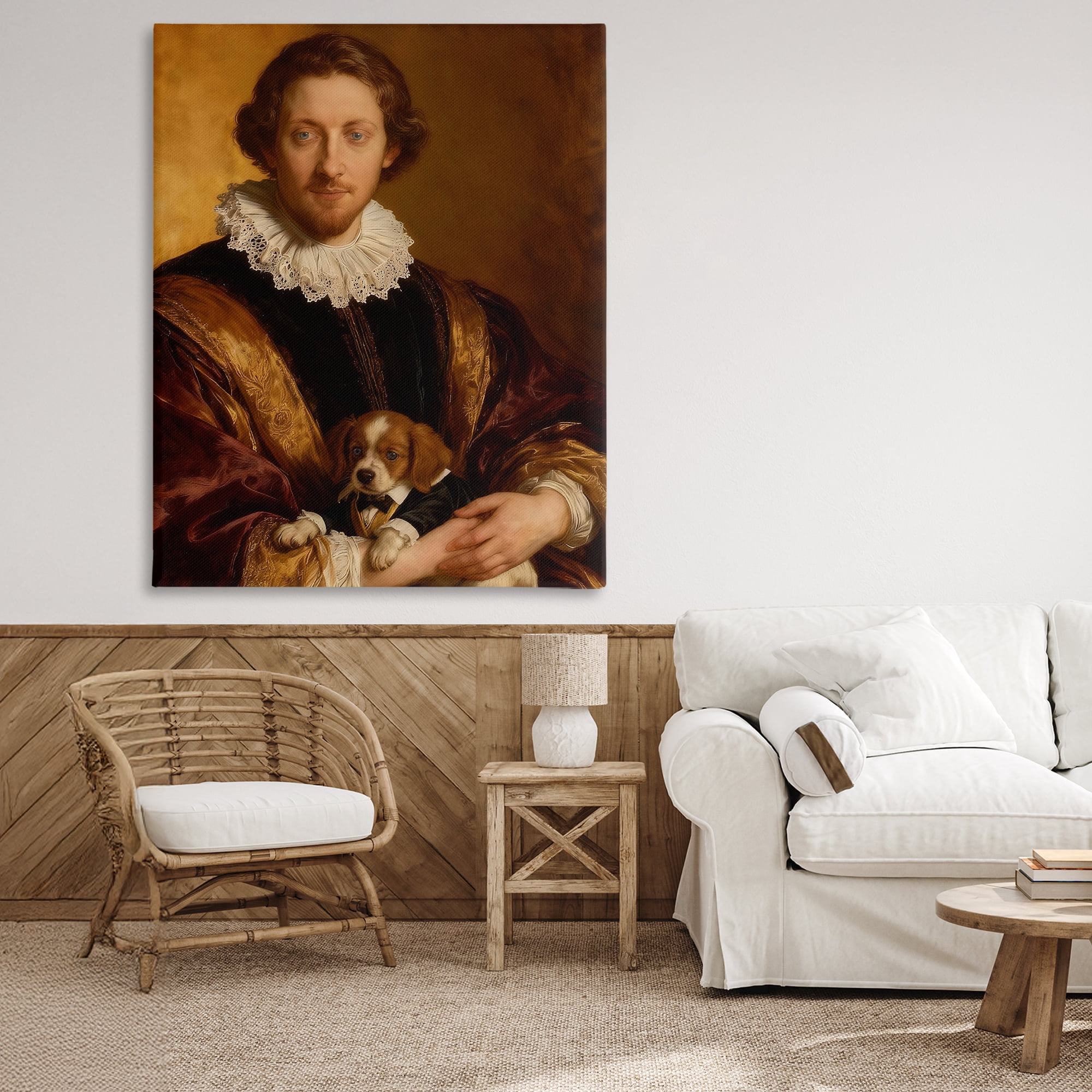 Stupell Industries Renaissance Noble with Loyal Companion Canvas Wall Art, design by CAD Designs