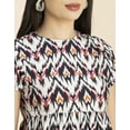 thumbnail image 4 of Moomaya Womens Styled Back Peplum Top, Printed Round Neck Vacation Crop Top, 4 of 7