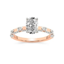 IGI Certified 2 Carat Oval Shape Lab Grown Diamond Engagement Ring | 14K Rose Gold | Majestic Love Diamond Accent Ring | FG-VS1-VS2 Quality Friendly Diamonds