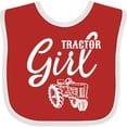 thumbnail image 3 of Inktastic Tractor Girl Girls Baby Bib, 3 of 4