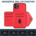 thumbnail image 5 of Allytech iPhone 11 Pro Max Case Wallet with Shoulder Strap, Luxury Back Cover for Girls Women PU Leather Shockproof Cards Holder Stand Magnetic Closure Phone Case for Apple iPhone 11 Pro Max, Red, 5 of 9